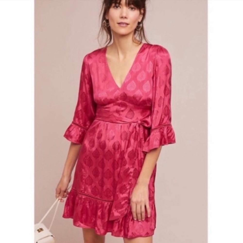 NWT Maeve Christine Raspberry belted style dress